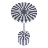 Zane Brass and Bone Inlay Side Round Side Table