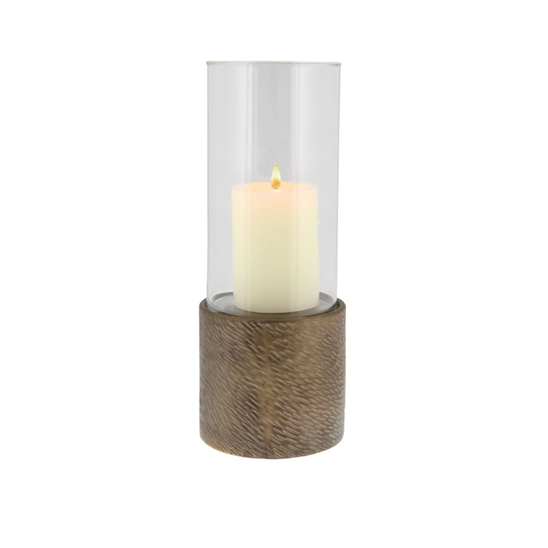 Ouragan cylindrique contemporain en céramique, Brun