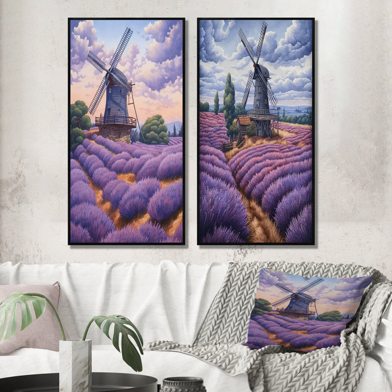 «Lavender Mills», 2 pièces, H 32 po x l 32 po, Cadre noir