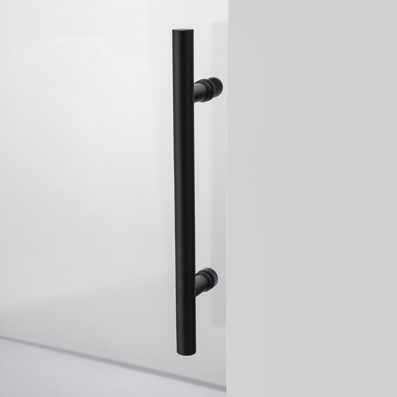Vinnova Villena 52" Matte Black Frameless Sliding Shower Door