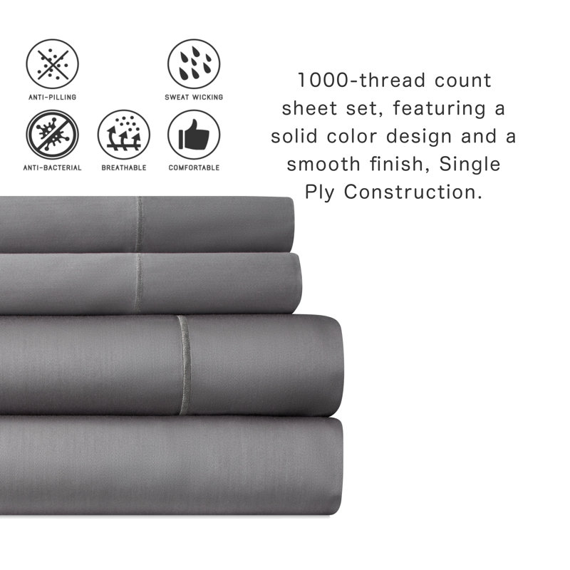 Denim Queen Egyptian Cotton Polyester Blend Sheet Set