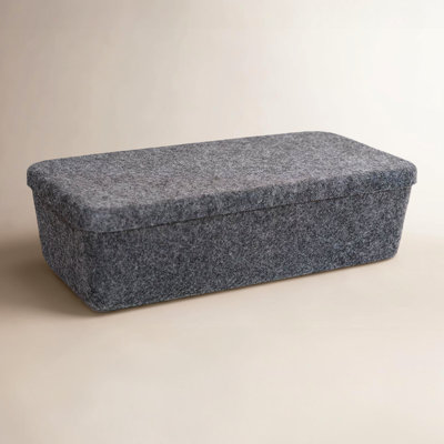 Sculpted Felt Storage Bin - Long with Lid
