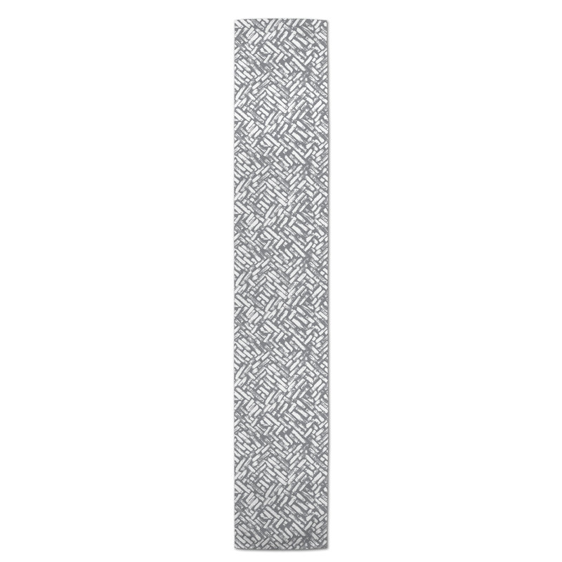 Chemin de table roughhexagon Askerby, 90 po x 16 po, Gris, Whipton Strokes 