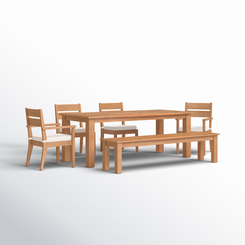 Ensemble repas d'extérieur en teck pour 6 personnes Magruder