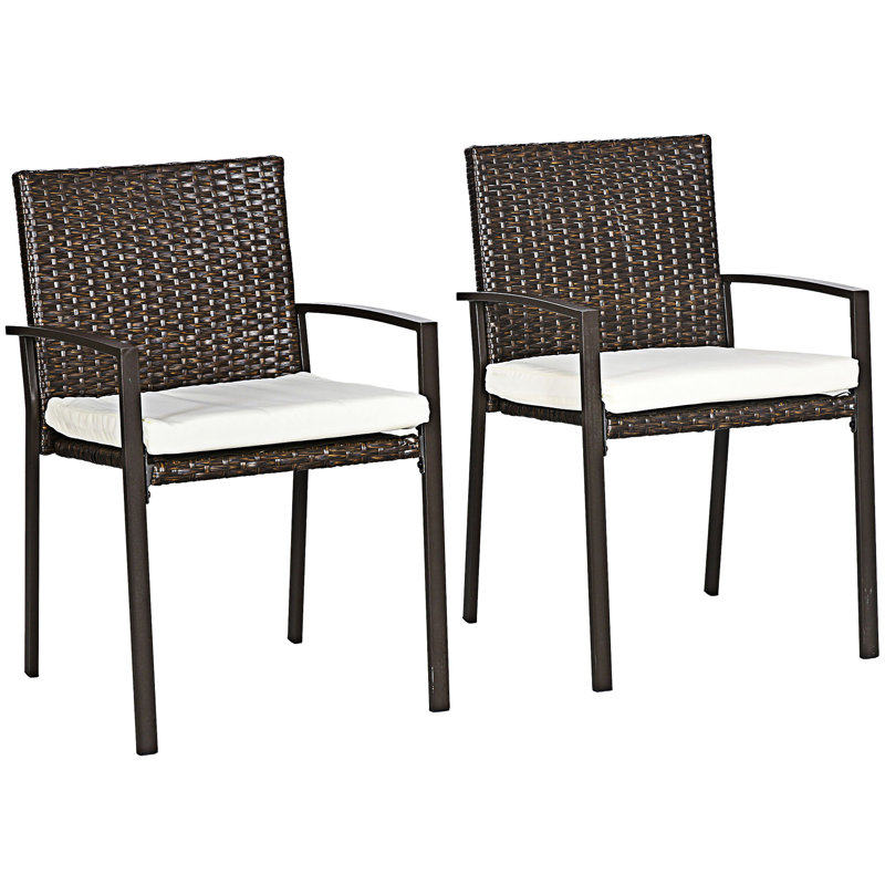 Ensemble de 2 chaises d'extérieur avec coussins