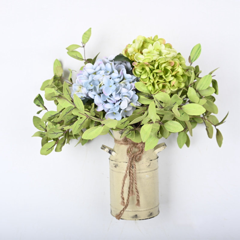 Arrangement d'hortensias en pot, Bleu / vert