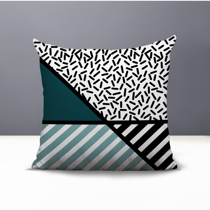 Coussin décoratif intérieur / extérieur Shapira, Carré 18 po, Émeraude