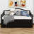 Modern Wooden Daybed with Trundle, Storage Drawers & Upholstered Button Tufted Backrest-313780834