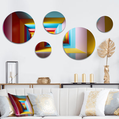 Pastel Color Rectangular infinity - Modern Midcentury Metal Wall Décor