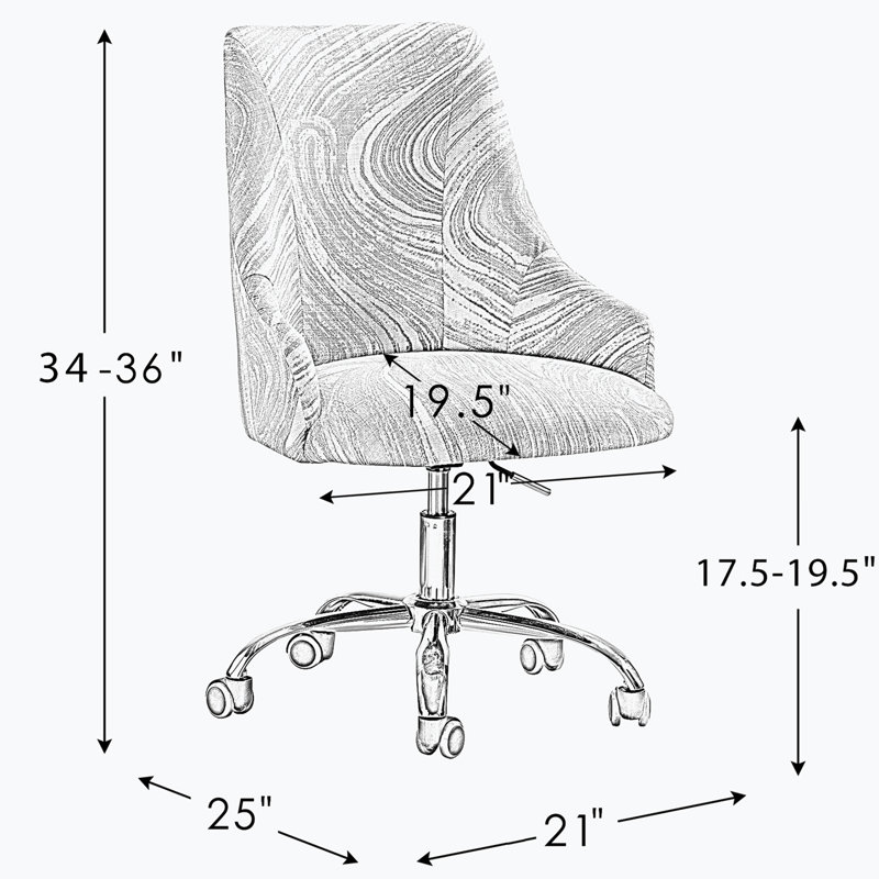 Chaise de bureau en tissu imprimé