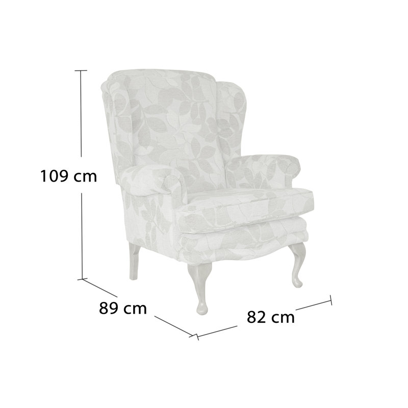 Clarkfield Upholstered Wingback Chair, Metro Pistachio, Cream