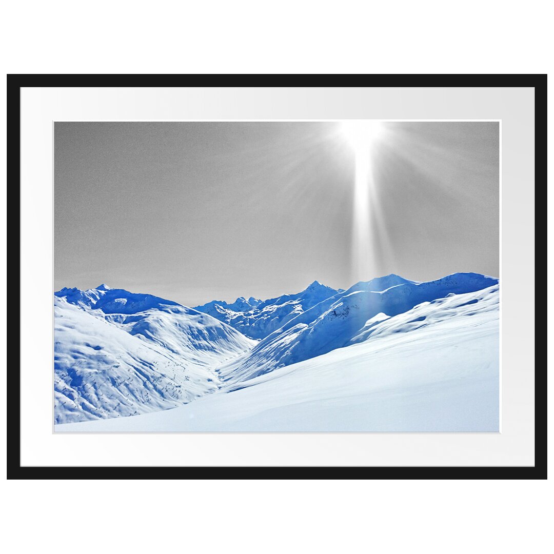 Gerahmtes Poster Berglandschaft im Winter