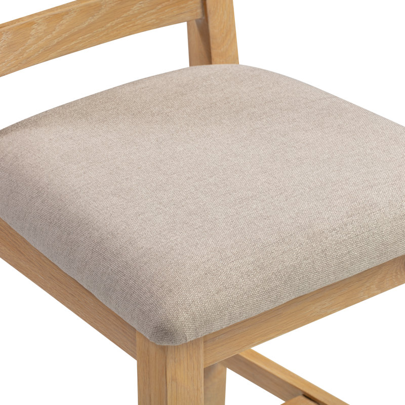 Windsor 50.5cm H Fabric Upholstered Cross Back Side Chair, Brown