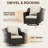 5-Pieces Outdoor Patio Conversation Rattan Seating Group With 2 Ottomans,2 Swivel Chairs and Beige Cushions-528534304
