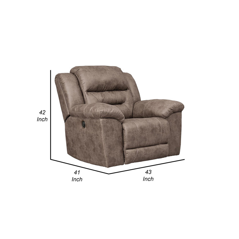 Jarnigan Recliner, Taupe Faux Leather