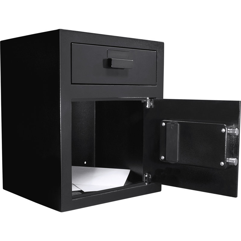 Boîte de rangement sécurisée à clavier numérique 1,1 pi cu, acier, argent comptant, chèques, courrier, coffre-fort à 2 broches