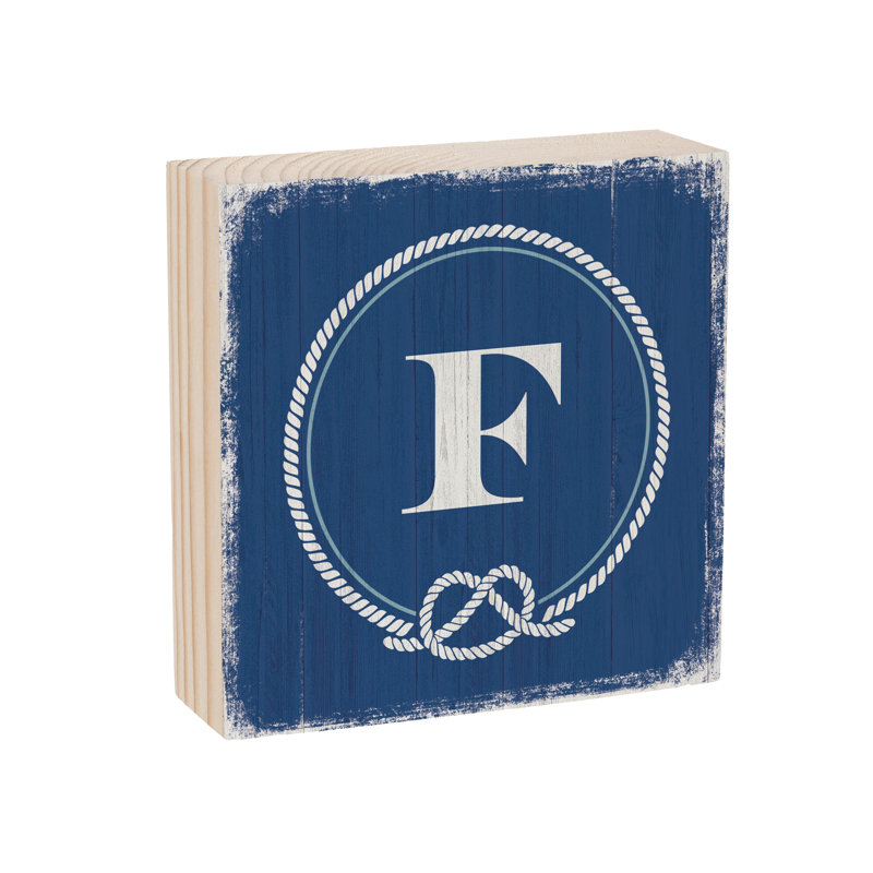 Monogramme de bord de mer nautique 6 "F