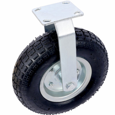 4PCS 12IN CASTER pneumatic tire(2PCS SWIVEL+2PCS RIGID), Caster Wheel, Steel Hub with Ball Bearings, 5/8-Inch Bore Centered Axle -black