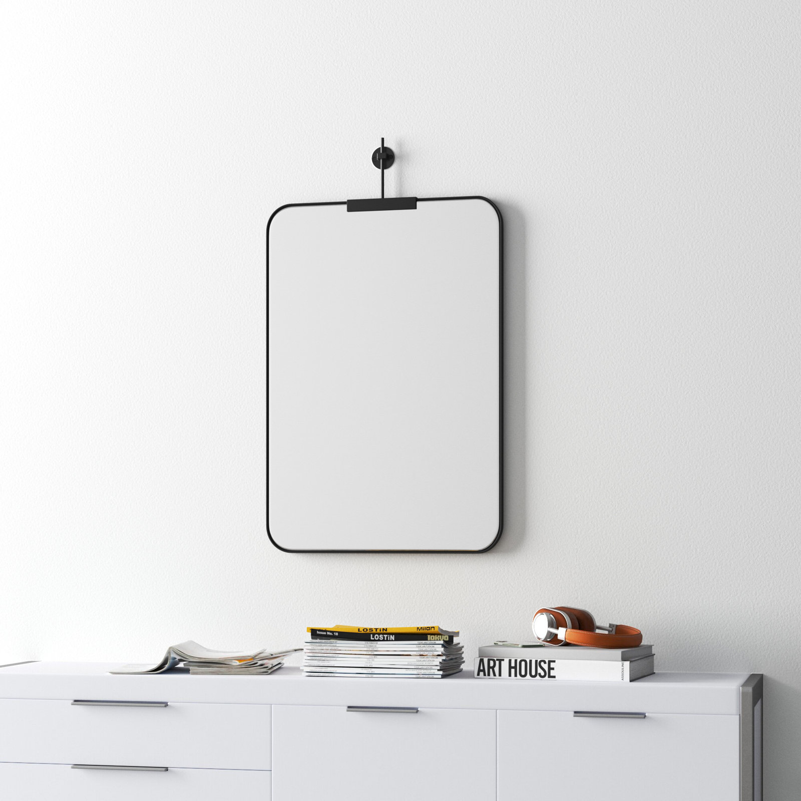 Frida Rectangle Mirror, Black