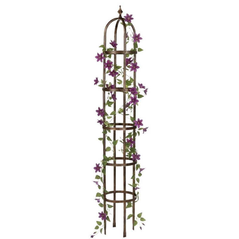 Treillis de jardin en acier à obélisque, Cuivre, H 84 po x l 11 po x P 14 po