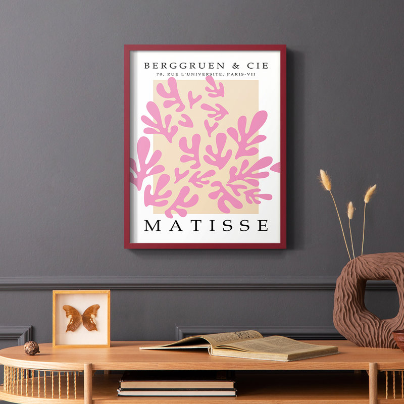 Matisse CCCXXXII Framed Print - Solid Wood, 10" H x 8" W, Red