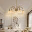 Lustre en laiton brossé 6 lumières pour salle à manger