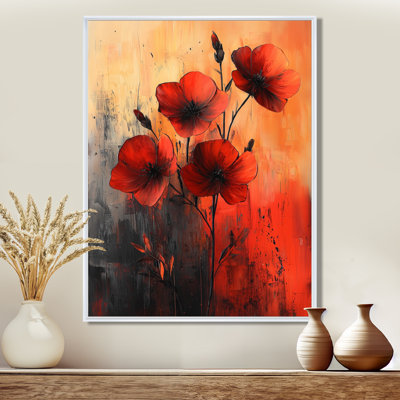 «Shana Burning Geraniums In Fiery Shades Expression I - Geraniums», art mural
