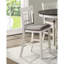 Chaises à hauteur de comptoir blanc antique avec cadre en bois 2 pièces - Siège rembourré brun pour une expérience culinaire délicieuse-1851678854