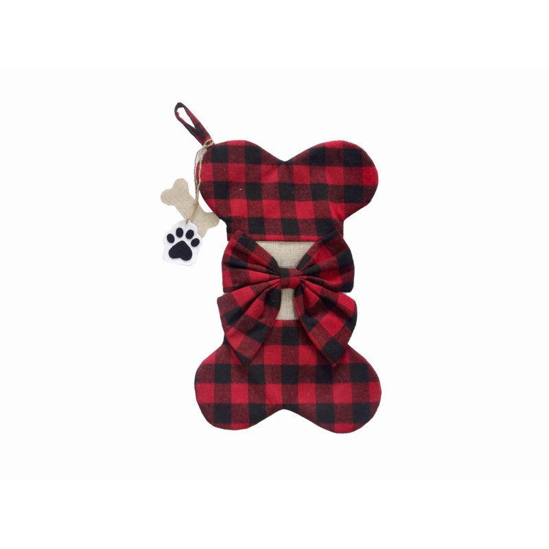 Chaussette de Noël en forme de tartan écossais rouge 20 po Season's Designs