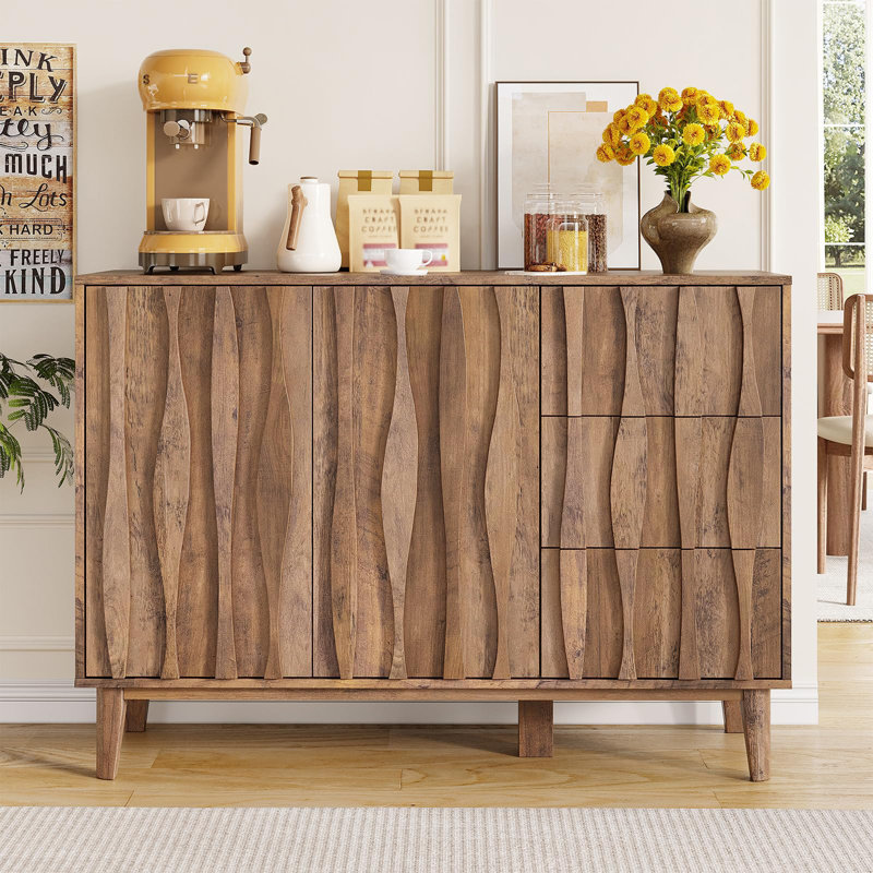 Buffet 47,2 po avec 3 tiroirs et 2 portes