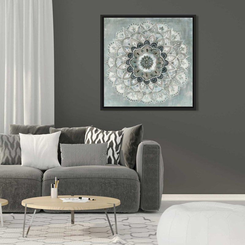 Sunburst neutre - peinture, L 27,5 po x H 27,5 po, Cadre noir