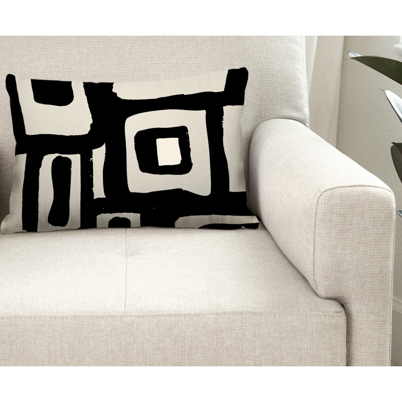 Coussin intérieur / extérieur en polyester filé Solara, Noir, H 18 po x l 25 po