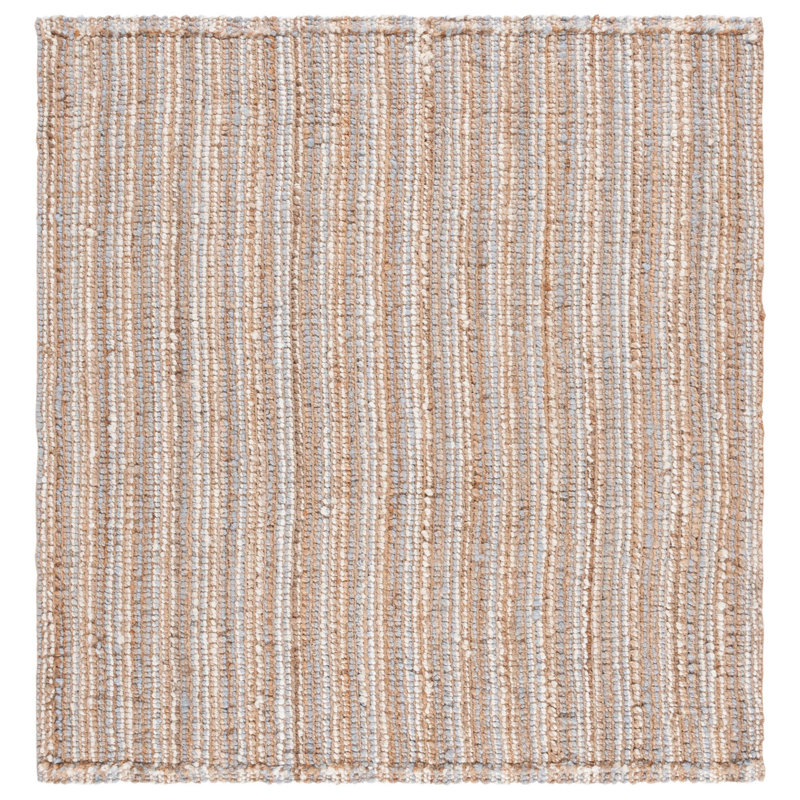Tapis gris / naturel en jute tissé à la main Ralph Lauren Marram, Carré 6 pi