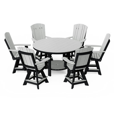 Heritage 7-Piece Round Counter Height Dining Set With Swivel Chairs