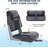 Set of 2 Folding Low Back Boat Seats, Thick Padded Weatherproof PVC Captain Chairs, Universal 5x5 Inch Bolt Design for Guardian, Speed Boats, Bass Track, Black+Gray-542071718