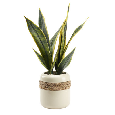Faux Snake Plant in Ceramic Planter