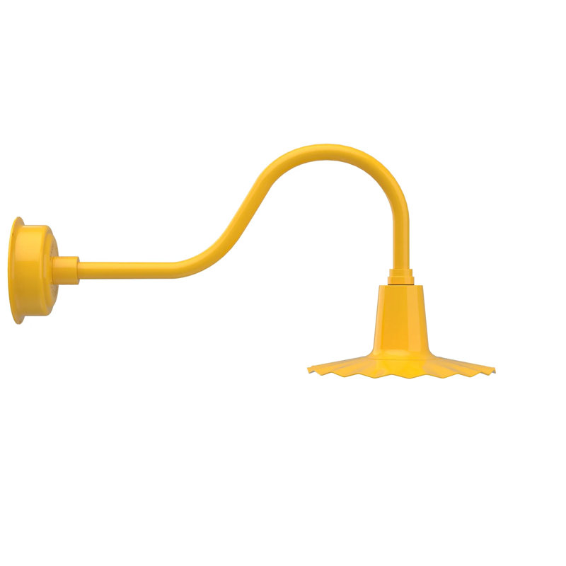 Luminaire de grange d’extérieur à del Iris, H 7,5 po x l 12 po x P 12 po, Jaune