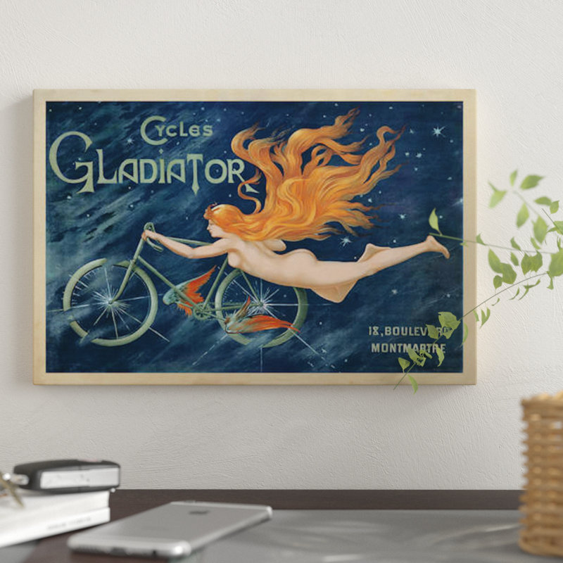 «Cycles Gladiator, 1895 Ca.» "By Top Art", impression sur toile, H 40 po x l 60 po x P 1,5 po, Pas de tapis, Toile tendue