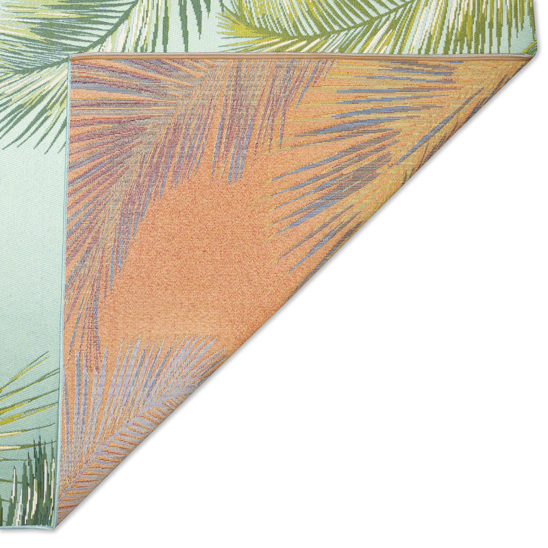 Tapis vert / jaune tissé à la machine Poynor, Rectangle 7 pi 10 po x 9 pi 10 po