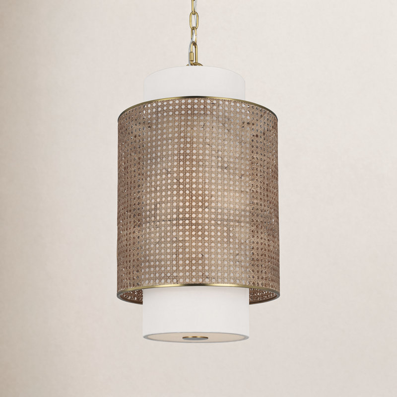 Mulroney Alberto Hanging Shade, 27.38" H x 15" W x 15" D, 1, Blonde/Burnished Brass