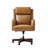 Heeg Traditional 42.5"H Genuine Leather Swivel Tilting Office Chair with Adjustable Headrest and Solid Wood Legs-1497906353