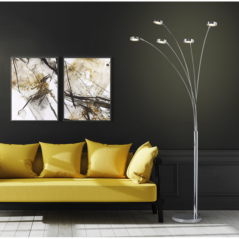 Menands 73'' LED Tree Floor Lamp Set, Chrome