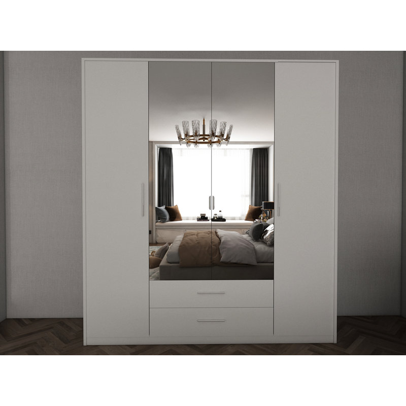 Pamel 4 Door Wardrobe, White