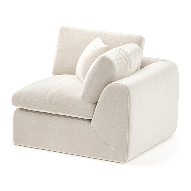 Boneless Boneless Sofa With Arm, High-Density Boneless Compression Foam, White