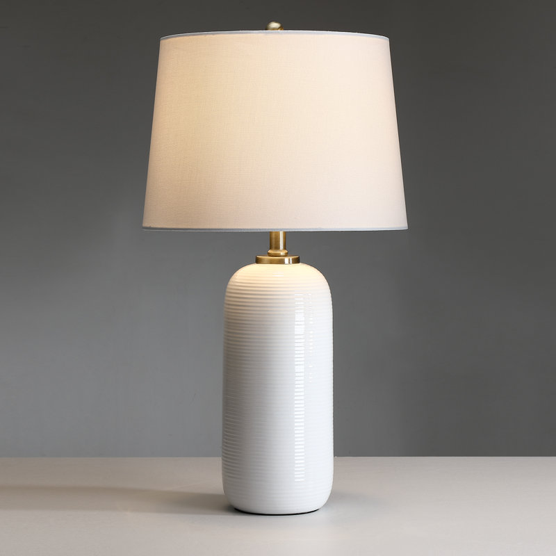 2-Pack 3-Way White Ceramic Table Lamp