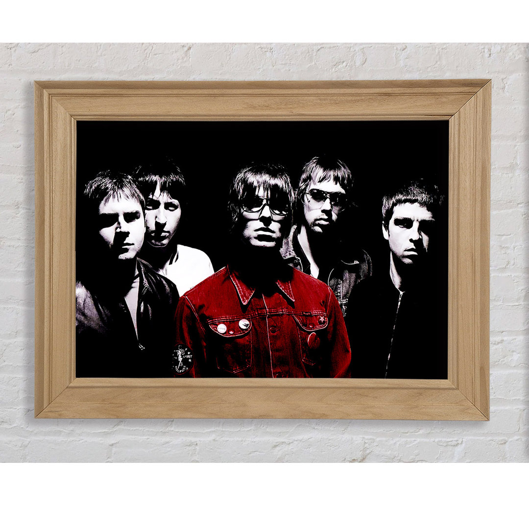 Oasis Liam Red Coat B N W - Einzelner Bilderrahmen Kunstdrucke