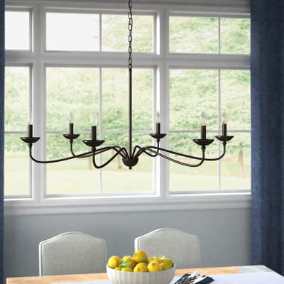 Ralls Black 6-Light Farmhouse Metal Chandelier