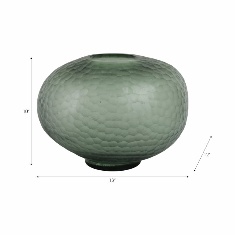 Bastia Handmade Glass Table Vase, Overall Height - 10"
