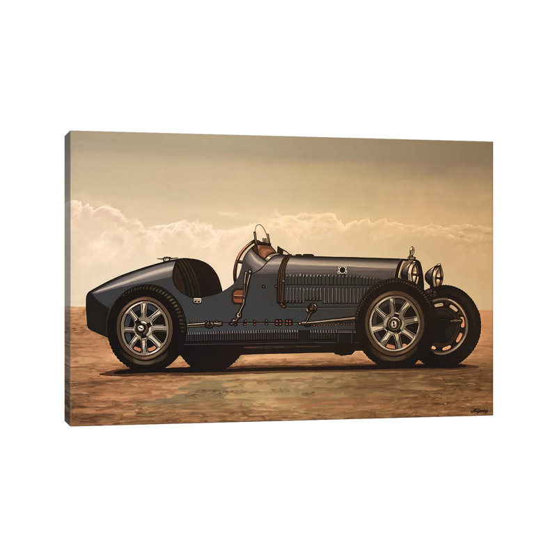 Bugatti by Paul Meijering - Painting on Canvas, 101.6 cm H x 66.04 cm W x 1.91 cm D, Wrapped Canvas