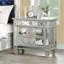 Glam Luxury Bedroom Mirrored Finish Nightstand With 2 Drawers Wooden Furniture 1Pc-1433094328